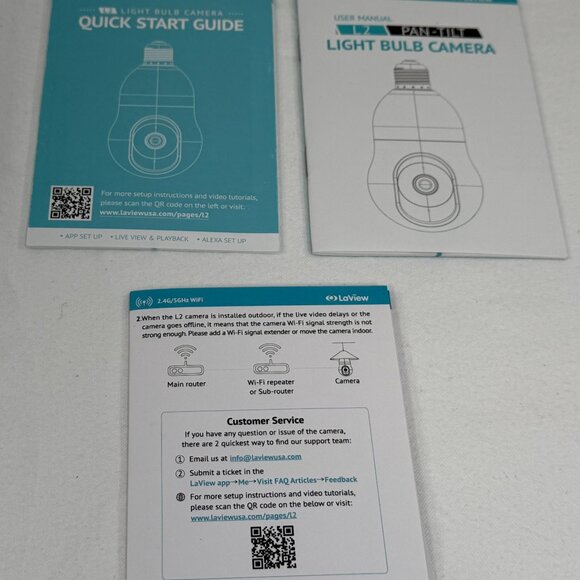 LaView Wi-Fi Smart Light Bulb L2 2K Security Camera Pan Tilt IP HD Cam (2-Pack) - Picture 14 of 14